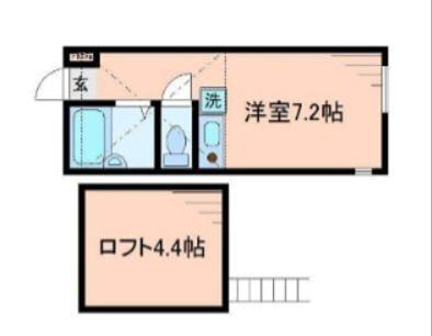 アクシス菊名(ワンルーム/1階)の間取り写真