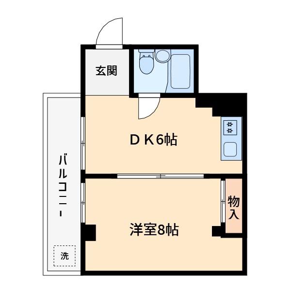 ライトピア(1DK/3階)の間取り写真