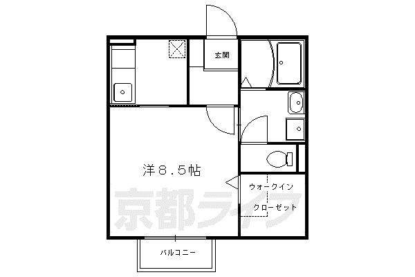 カーサフェリス(1K/2階)の間取り写真