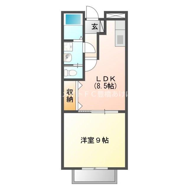 シャルマンドミール(1LDK/2階)の間取り写真