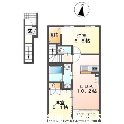 URBAN STAGE春日I(2LDK/2階)の間取り写真