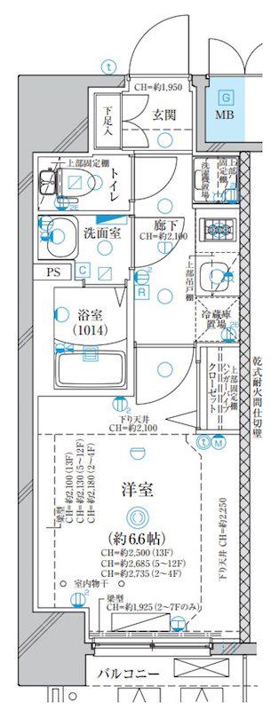 ディアレイシャス名古屋太閤通(1K/13階)の間取り写真