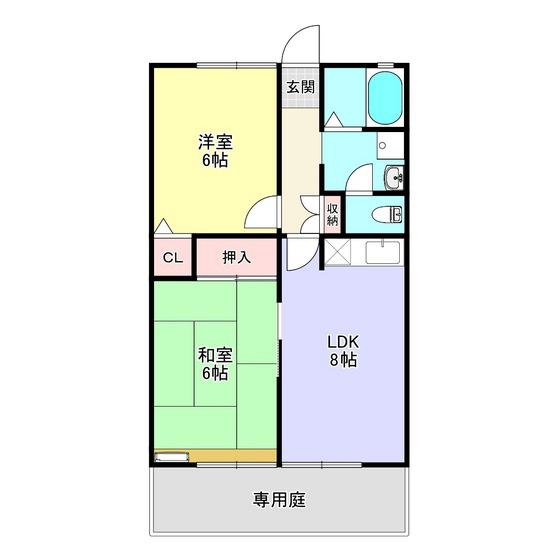 エステートIII(2LDK/2階)の間取り写真