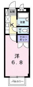 エスポワール(1K/2階)の間取り写真