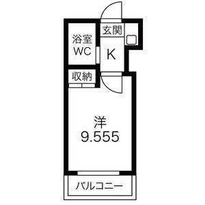 アビタシオン庄内通(1K/1階)の間取り写真