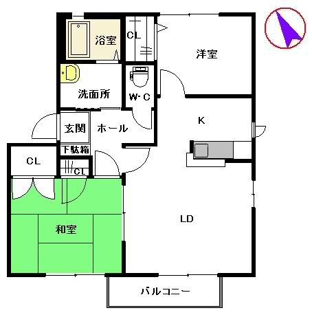 フルール・メゾン(2LDK/2階)の間取り写真