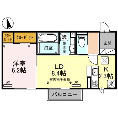 MNハウス中居(1LDK/2階)の間取り写真