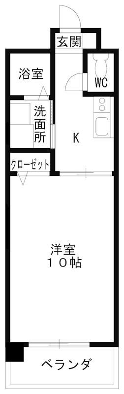 シェーン八事山(1K/3階)の間取り写真