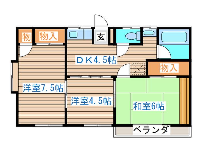 メゾン望洋(3DK/2階)の間取り写真