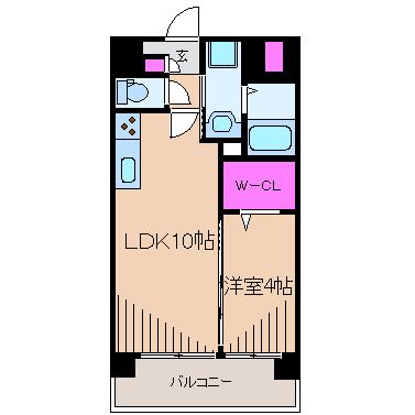 スプリームコート(1LDK/4階)の間取り写真