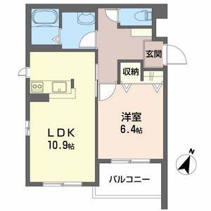 インペリアル(1LDK/3階)の間取り写真