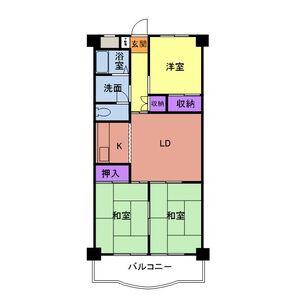 プレズ名古屋入場(3LDK/4階)の間取り写真