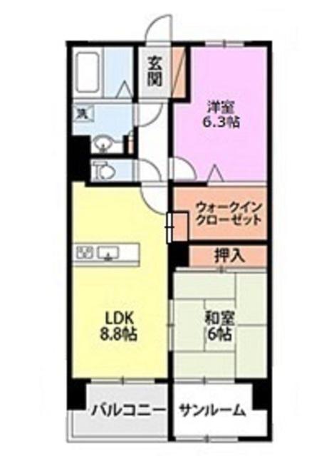 妙高市朝日町公共(2LDK/7階)の間取り写真
