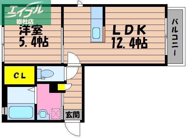プリマ・クラッセA棟(1LDK/2階)の間取り写真