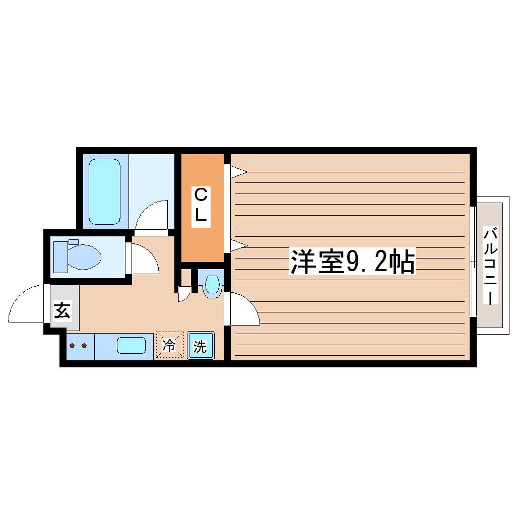 セゾンハウス(1K/2階)の間取り写真