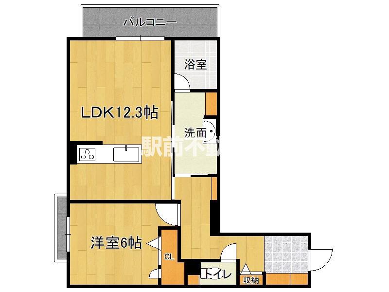 西新ステラレジデンス(1LDK/3階)の間取り写真