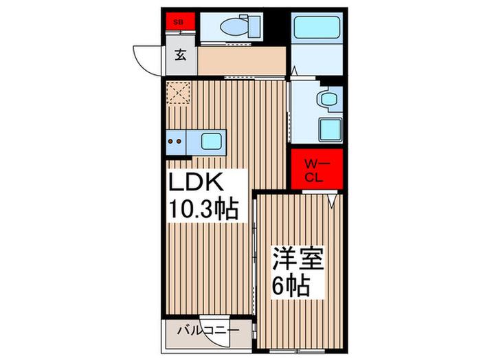 KRAFT(1LDK/3階)の間取り写真