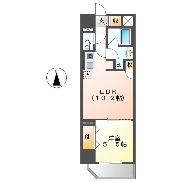 新栄アイサンメゾン 住居(1LDK/3階)の間取り写真