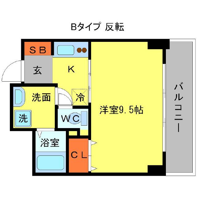 ウィスタリア京橋(1K/6階)の間取り写真