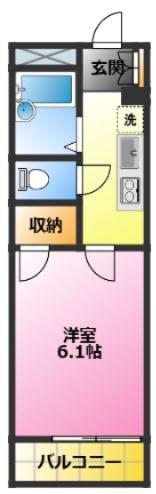 元住吉桜下(1K/1階)の間取り写真