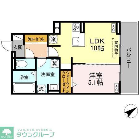 ルヴィータ川名(1LDK/3階)の間取り写真