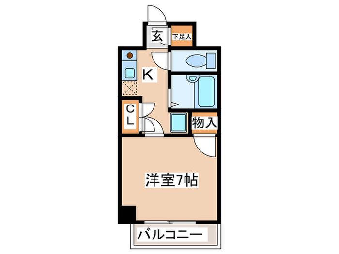 リシェール町田(1K/5階)の間取り写真