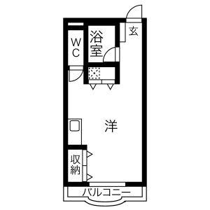 横堀ハイム(ワンルーム/1階)の間取り写真