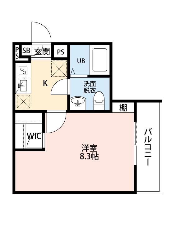 CAREZZA足立入谷(1K/2階)の間取り写真
