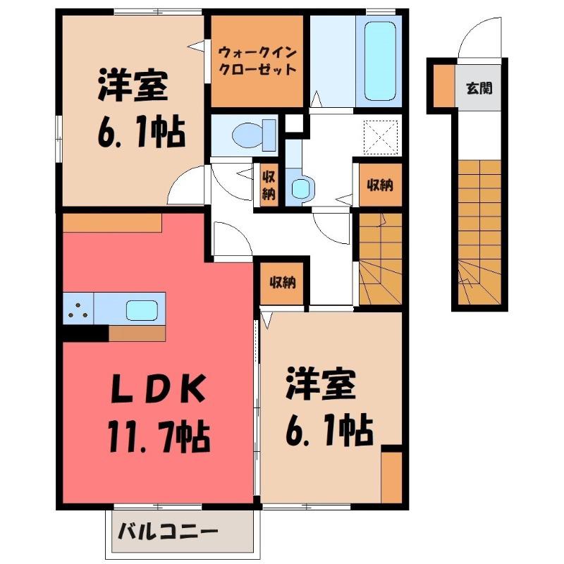グラン・マム(2LDK/2階)の間取り写真