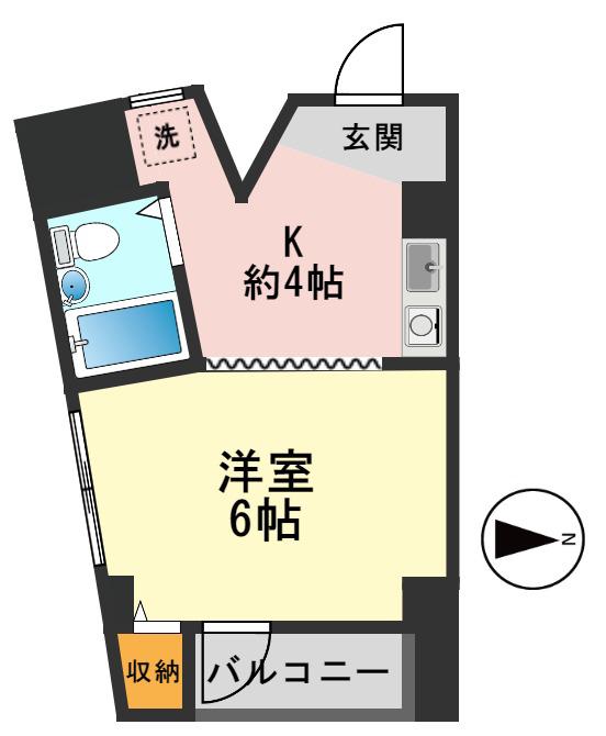 三好平井東ビル(1K/3階)の間取り写真