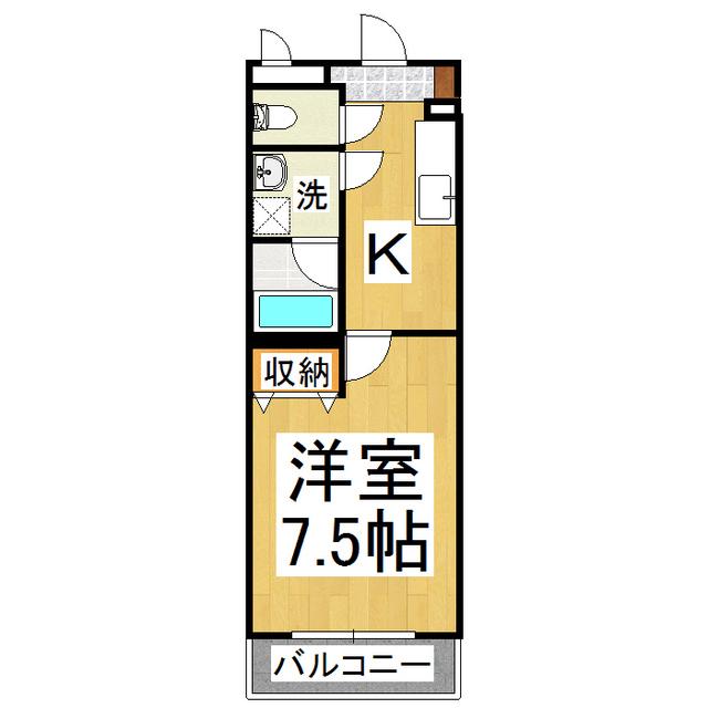 山村マンションII(1K/1階)の間取り写真