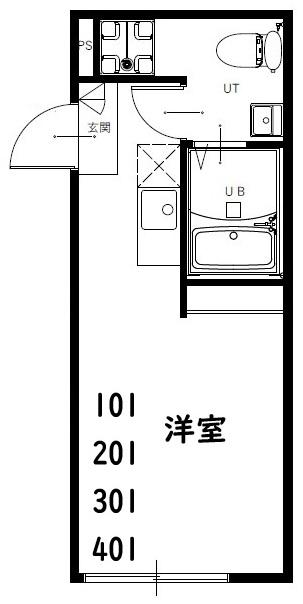 HOLOMUA宝町(ワンルーム/4階)の間取り写真