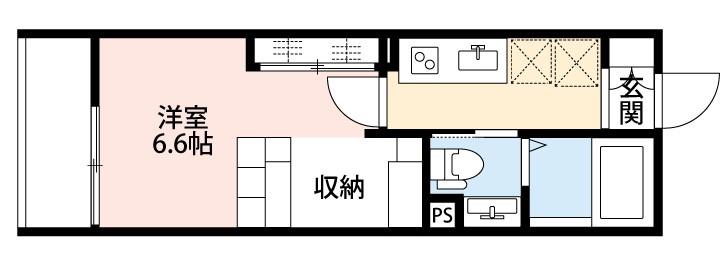ノワール金町(1K/2階)の間取り写真