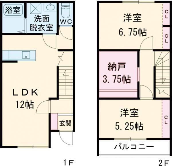 カーサ・ジュノA(2SLDK/1階)の間取り写真