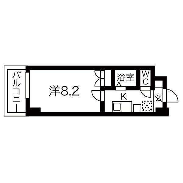 プログレッソ鶴舞(1K/3階)の間取り写真