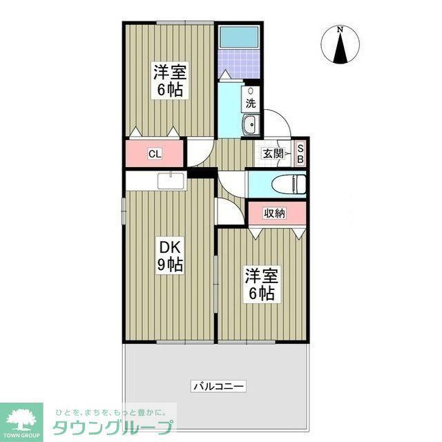 ビューハイツ高浜(2DK/1階)の間取り写真