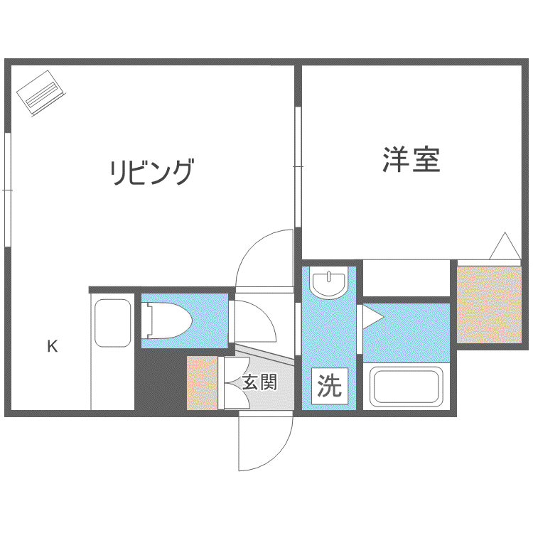 ラインズ円山(1LDK/3階)の間取り写真
