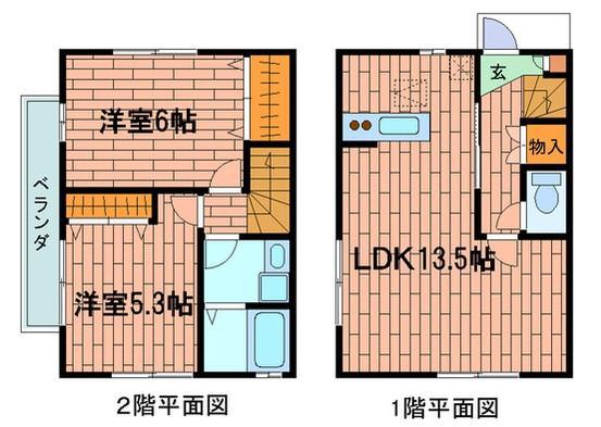 ハートフルハウス(2LDK/1階)の間取り写真