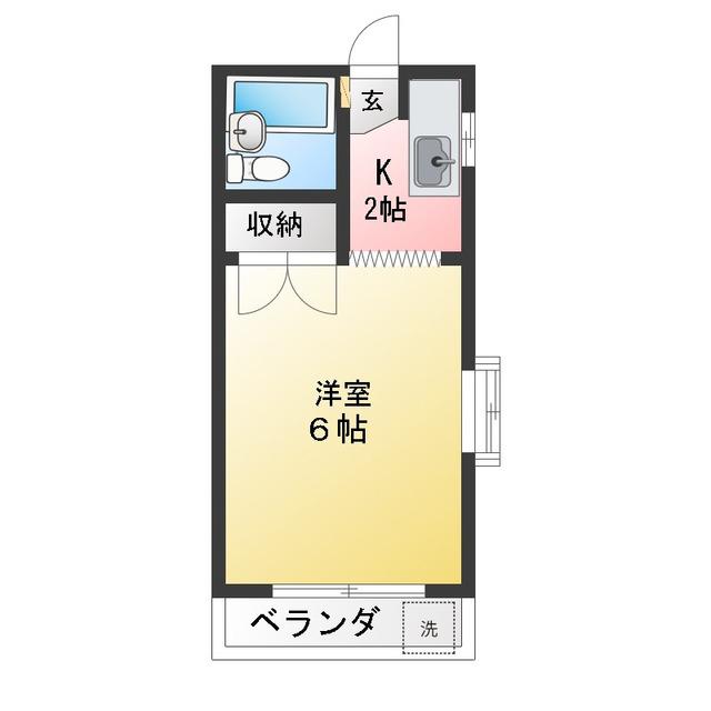 コーポ新井(1K/1階)の間取り写真