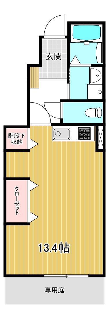 アヴァンセ城辰(1K/1階)の間取り写真