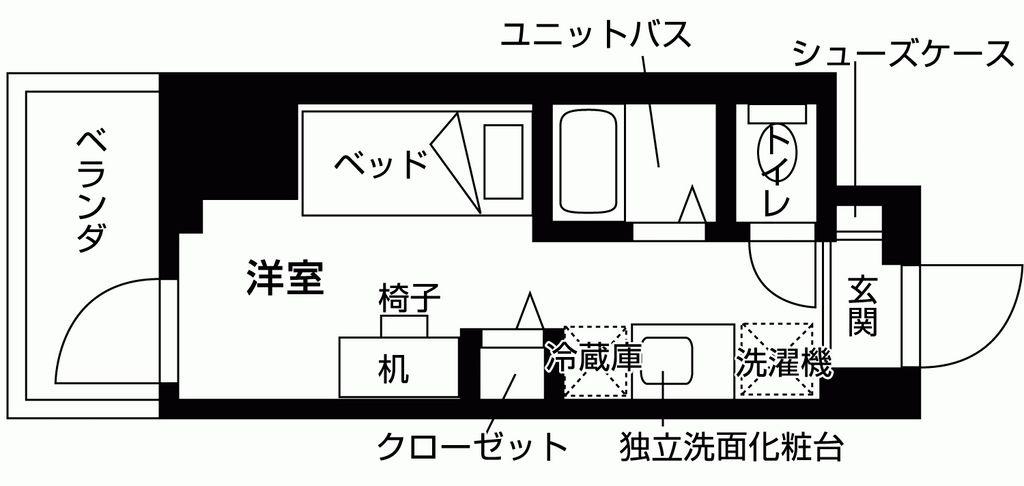 ライジングメゾン新小岩(ワンルーム/7階)の間取り写真