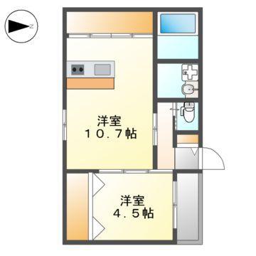 ZECCA日比野(1LDK/3階)の間取り写真