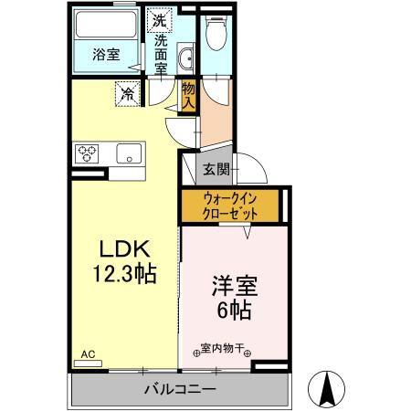ヴィラ・クレストII(1LDK/3階)の間取り写真