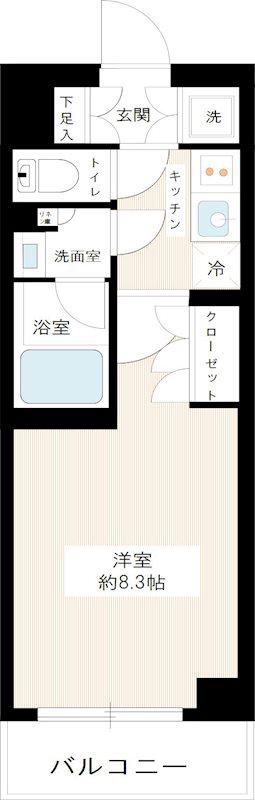 HYS RVE(1K/5階)の間取り写真