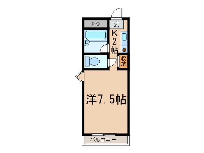 ミルオンデュール竹生(1K/9階)の間取り写真