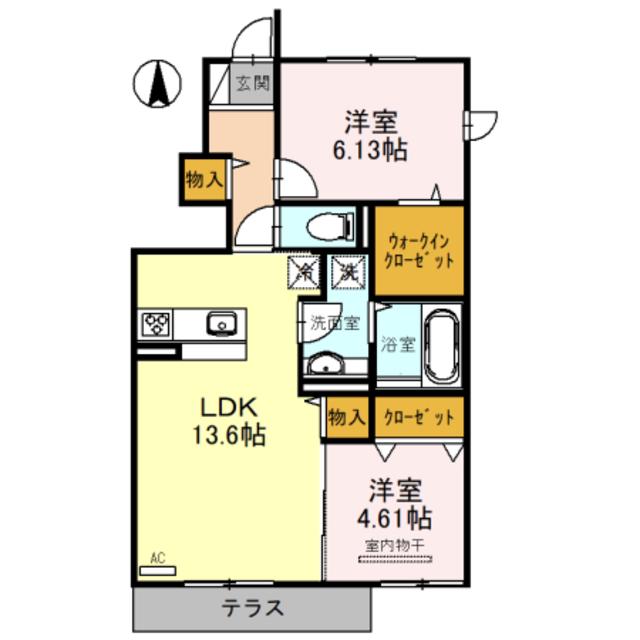 カーサリモーネ(2LDK/1階)の間取り写真