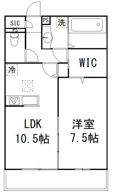 クロスレンジJ(1LDK/3階)の間取り写真