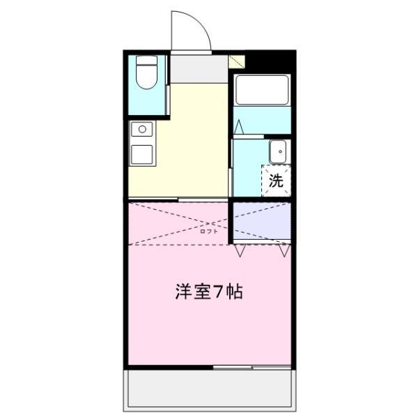 ゆめっくす新町(1K/3階)の間取り写真