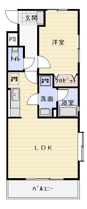 東亜II(1LDK/2階)の間取り写真
