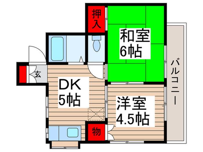 ウエストパーク(2DK/2階)の間取り写真